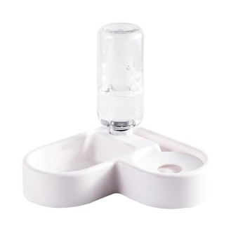 Heart-shaped corner silent pet two-in-one feeder