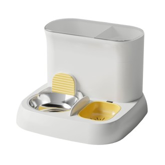 Simple automatic water replenishing pet two-in-one feeder