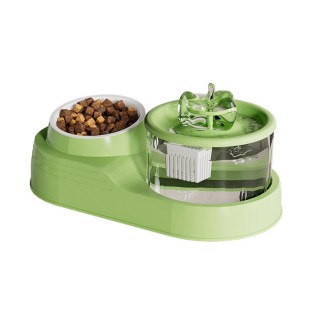 Silent fountain circulation pet 2-in-1 feeder