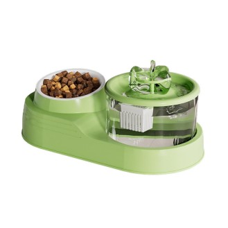 Silent fountain circulation pet 2-in-1 feeder