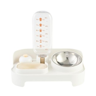 Anti-rollover and leak-proof pet two-in-one feeder