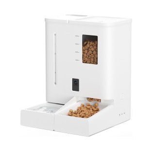 White smart HD camera pet feeder with water tank