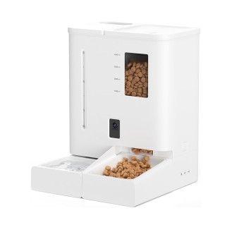 White smart HD camera pet feeder with water tank