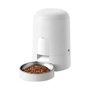 White 2L automatic pet feeder with camera