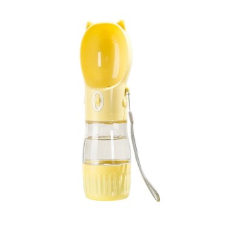 Curved wide mouth pet portable water bottle