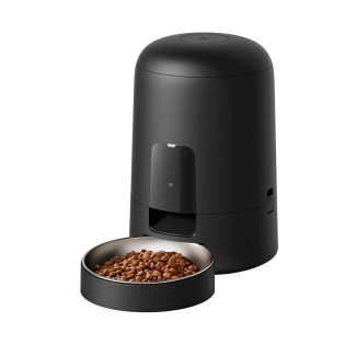 Black battery operated timed pet feeder