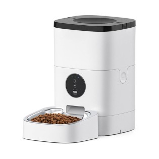 White smart stainless steel timer pet feeder