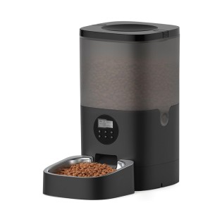 Transparent black automatic timer pet feeder