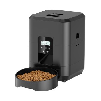 Black easy clean 2 litre timed pet feeder