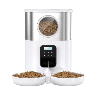 Double bowl automatic timer pet feeder