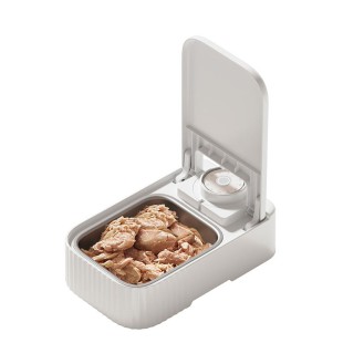 White knob timer pet wet food feeder
