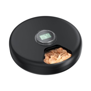 Black rechargeable pet wet food timer feeder